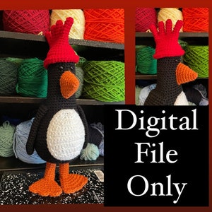 CROCHET PATTERN for penguin chicken with glove hat