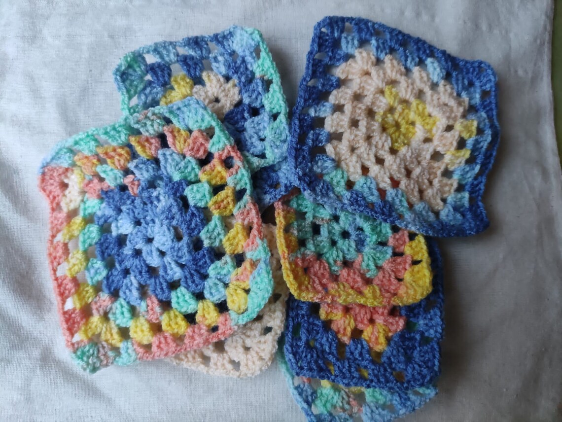 20 pair mixed crochet granny squares assorted granny squares Etsy