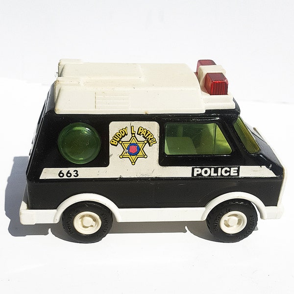 vintage diecast BUDDY L 1970s police patrol van tinplate toy