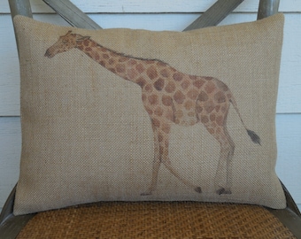 Giraffe Pillow, African Pillow, Giraffe Decor,  Farmhouse Pillows, Travel Lover Gift, Safari Gift, African Nursery