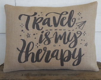Travel Therapy Pillow, Gift for Travelers, Road Trip Gift, Travel Gift for friend, Insert Included