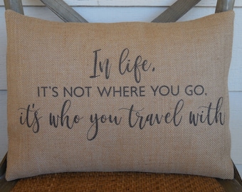 Travel Friend Pillow, Gift for Travelers, Road Trip Gift, Travel Gift for friend, Insert Included