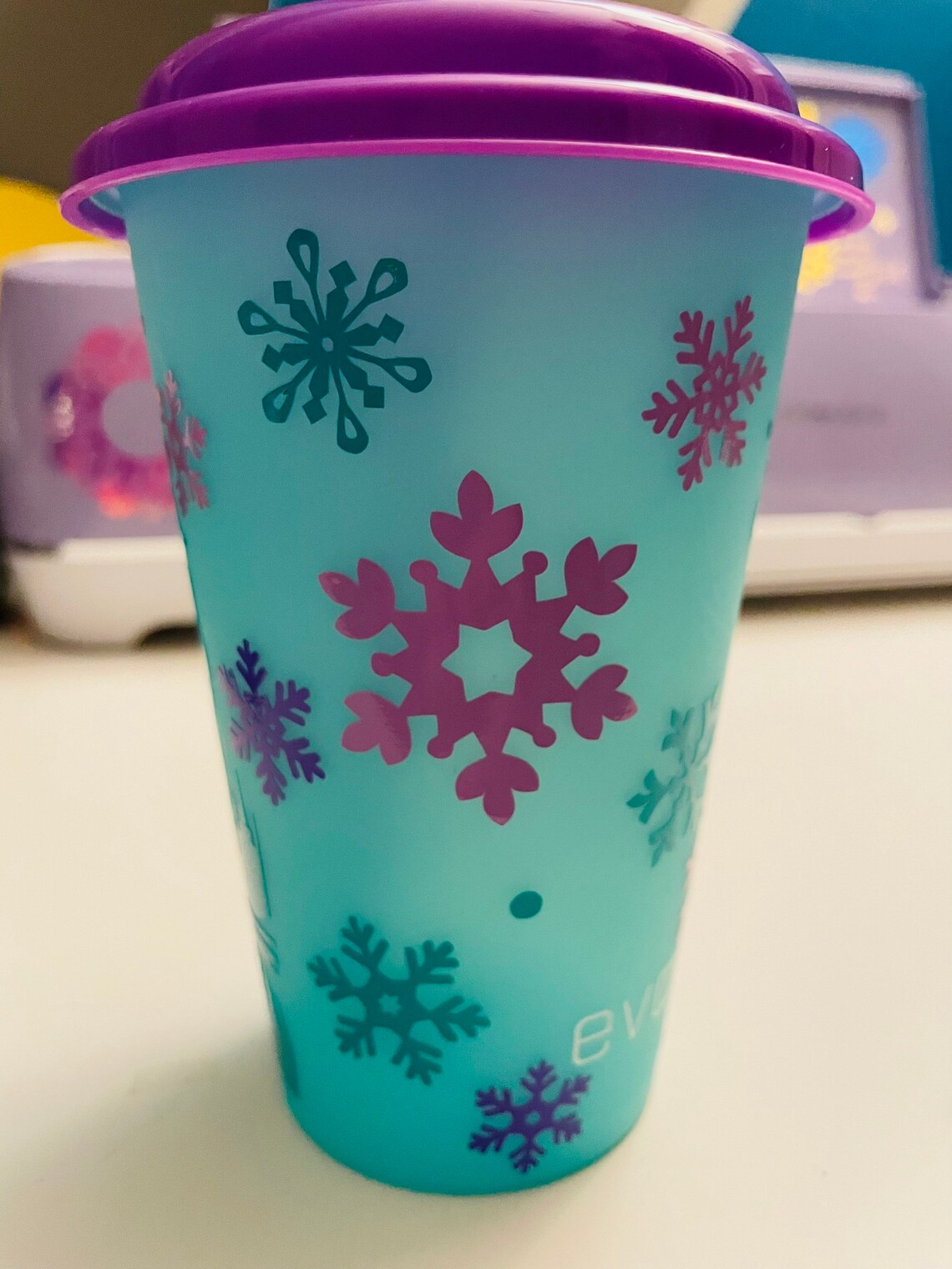 Glass of Elsa Frozen Etsy