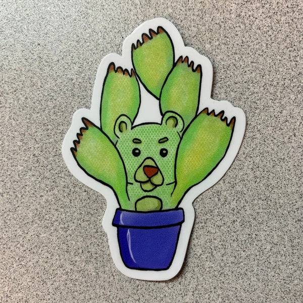 Bear Paw Succulent Plant Sticker, Cute Sticker, Vinyl Sticker