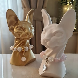 Sphynx cat Sculpture, Cat figurine 1 pcs, Sphynx bust statue, Plaster cat decors, Sphinx Cat Statue,  Hairless Sphynx Cat, Home decors
