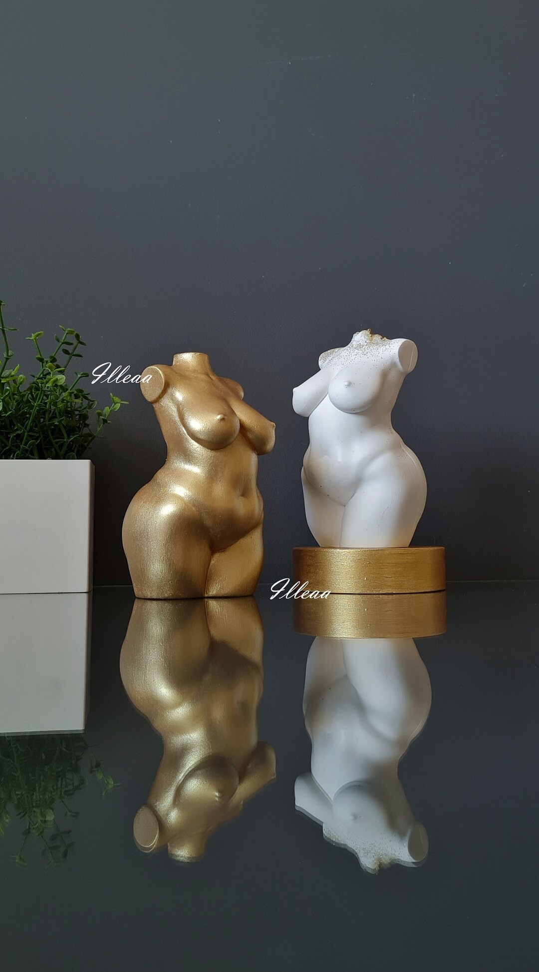 Female Torso Woman Body Sculpture Gold Statue Gift Fleabag Etsy
