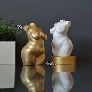 Female torso, Woman body sculpture, Gold statue, Gift, Fleabag golden statue, Plus size Goddess, Female Body decors