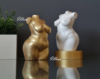 Female torso, Woman body sculpture, Gold statue, Gift, Fleabag golden statue, Plus size Goddess, Female Body decors