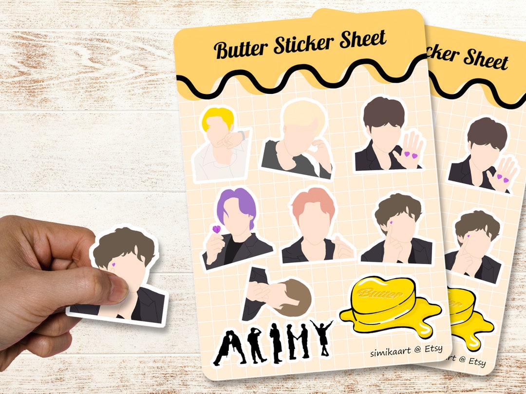 BTS Butter Sticker Sheet, Kpop Sticker Sheet, A6 Journal Planner ...