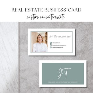 JAMIE Real Estate visitekaartje, voor- en achterkant, aanpasbare Canva-sjabloon
