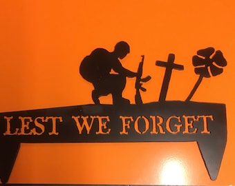 Lest We Forget, Bespoke Plasma Cut Metal Garden Art