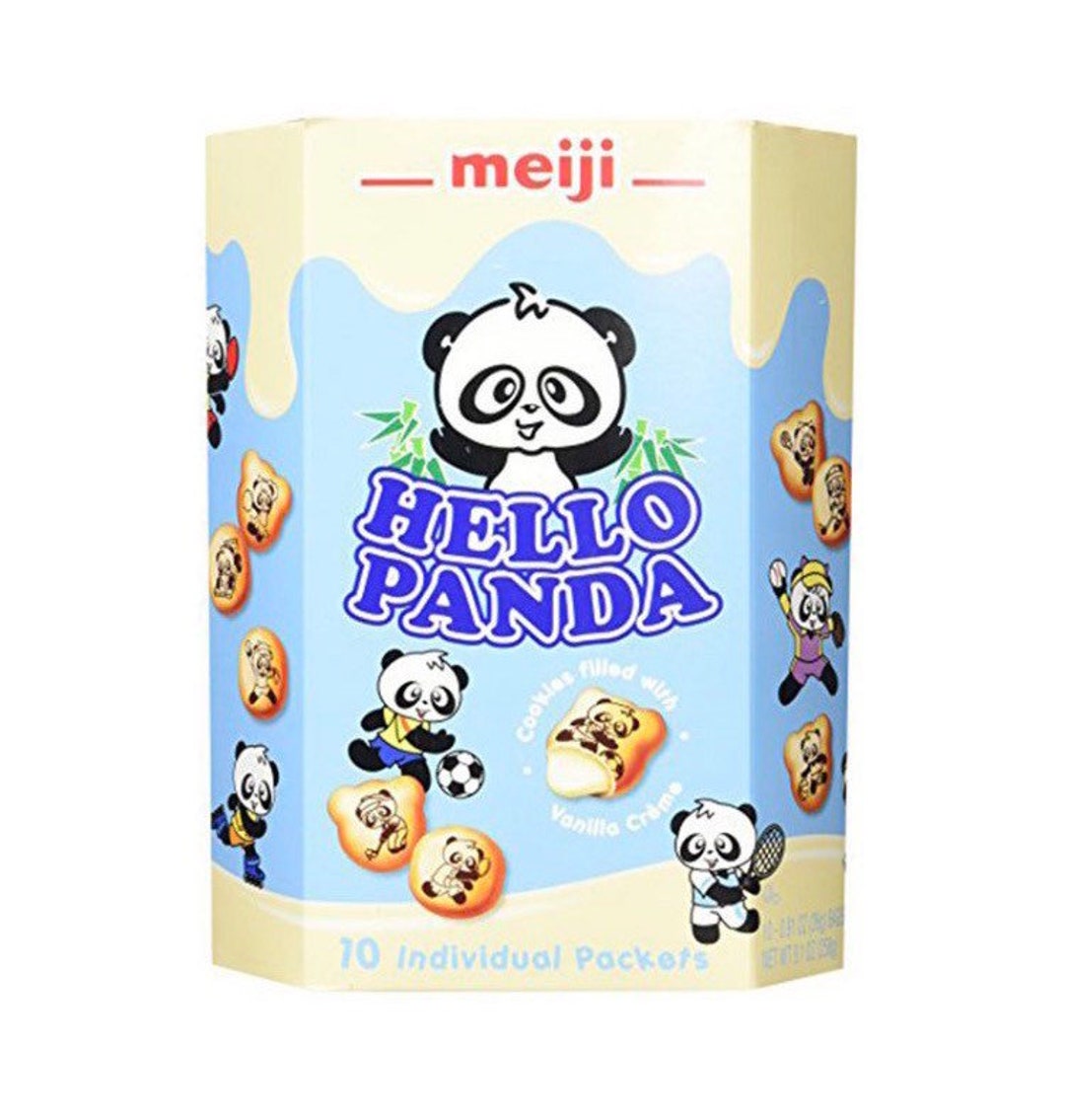 Japanese MEIJI Hello Panda Cookies Milk/vanilla Flavor Family Size 10
