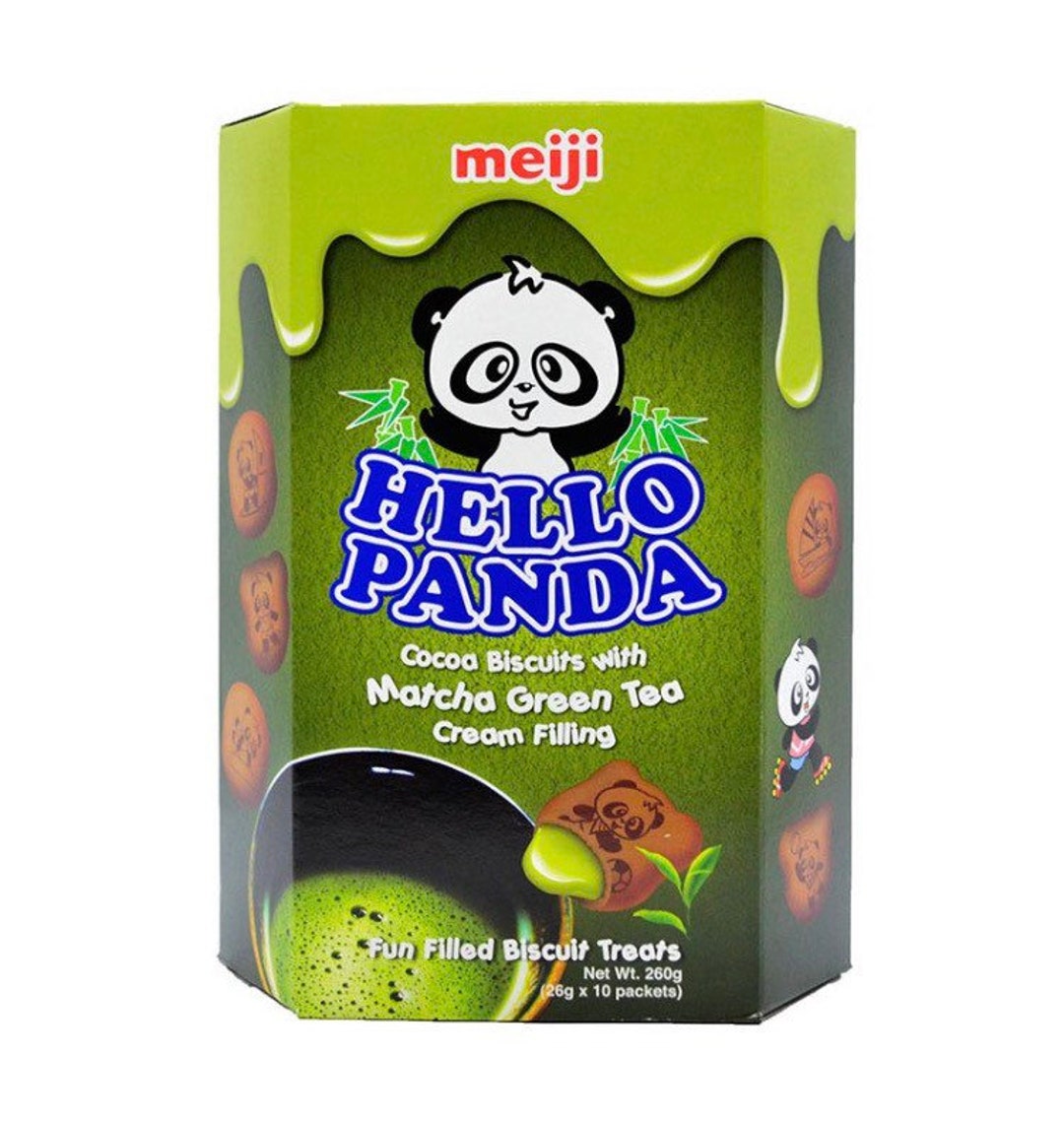Japanese MEIJI Hello Panda Cookies Matcha Flavor Family Size Etsy