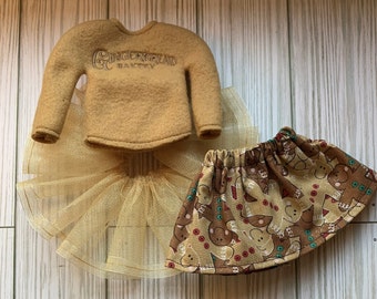 Elf sweater - Elf clothes - 12-inch doll clothes - doll tutu - girl elf dress - elf tutu -elf skirt