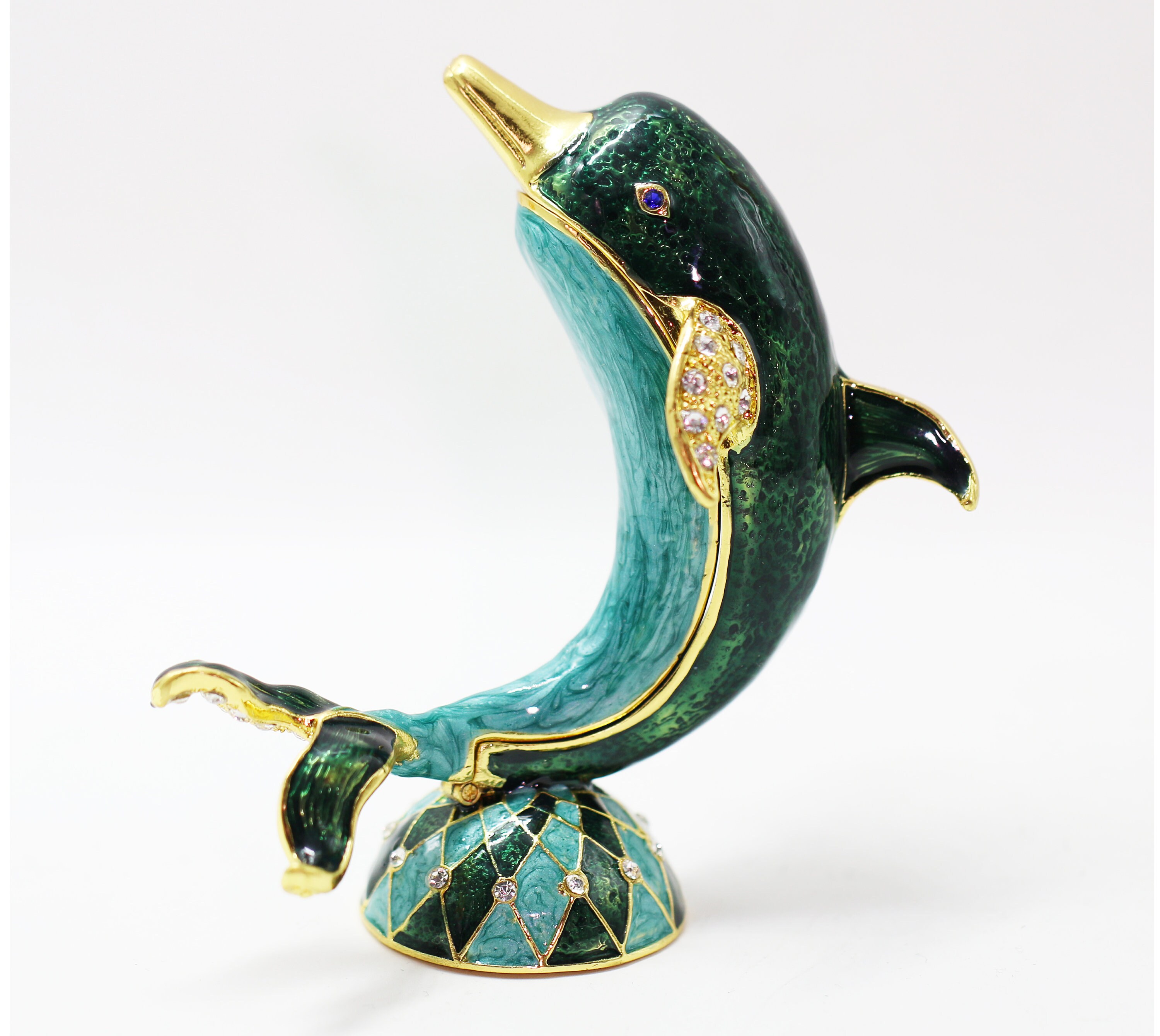 Bejeweled Enameled Animal Trinket Box/figurine With - Etsy Bejeweled Enameled Animal Trinket Box/figurine With - Etsy