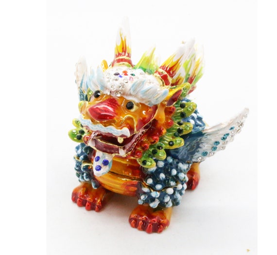 Bejeweled Enameled Animal Trinket Box/figurine With - Etsy Bejeweled Enameled Animal Trinket Box/figurine With - Etsy