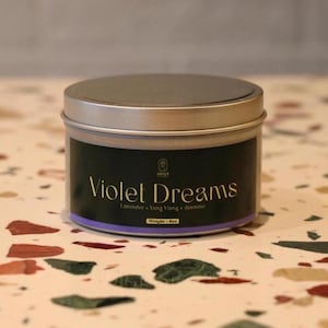 Violet Dreams | Scented Soy Candle |  Lavender + Ylang Ylang + Jasmine  | Aesthetic Home Decor | Home Gift | 8oz