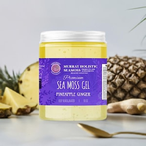 Pineapple Ginger Sea Moss Gel | Organic | Fresh Pineapple & Ginger | Immunity Support | 8oz 16oz
