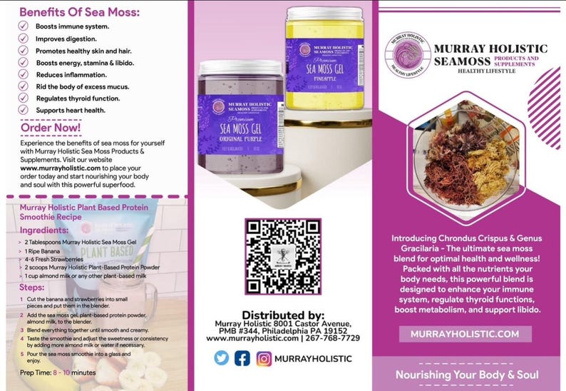 Original Purple Chondrus Crispus (Irish Moss) Sea Moss Gel | Sourced from the Northern Atlantic | Nutrient-Rich Superfood