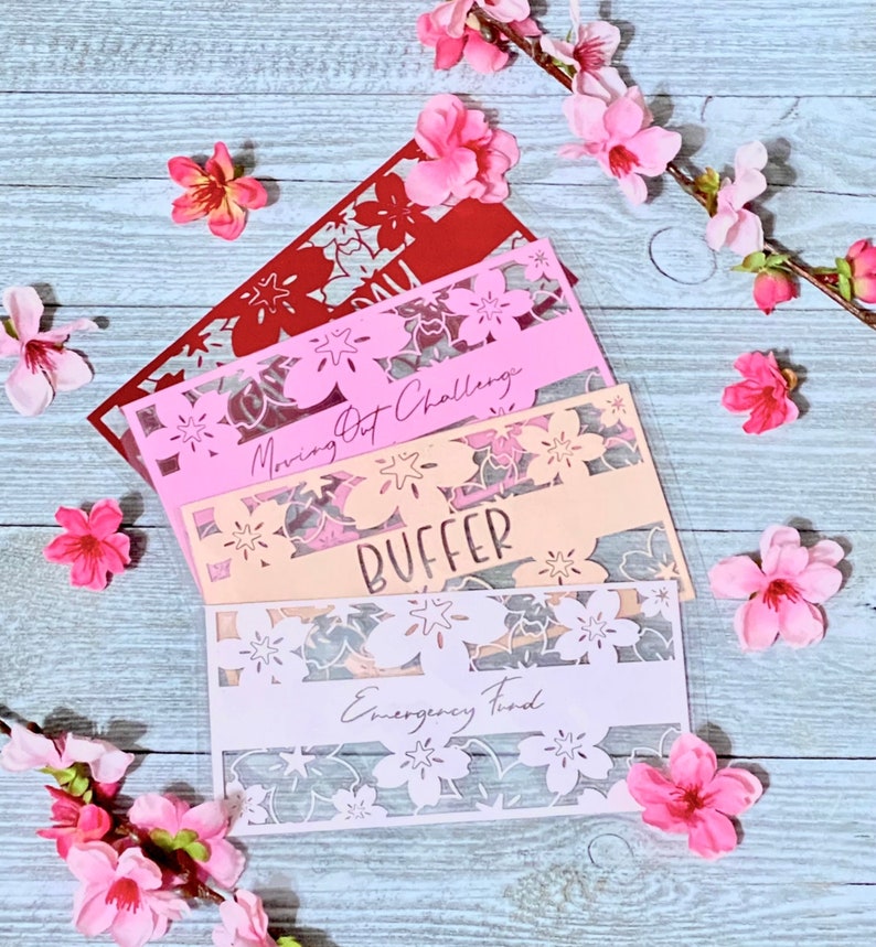 A6 Clear Laminated Cash Envelopes Cherry Blossom Themed Etsy Canada