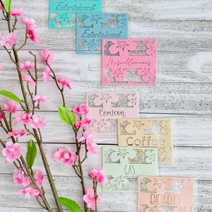 Sobres transparentes para efectivo, sobres laminados de tamaño pequeño con diseño de flor de cerezo para rellenar dinero en efectivo con personalización para presupuestar y ahorrar