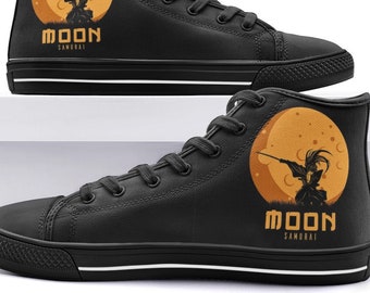FOOOKL Sakura Samurai Canvas Shoes High Top Sport Black Sneakers Unisex Style FOOOKL Sakura Samurai Canvas Shoes High Top Sport Black Sneakers Unisex Style