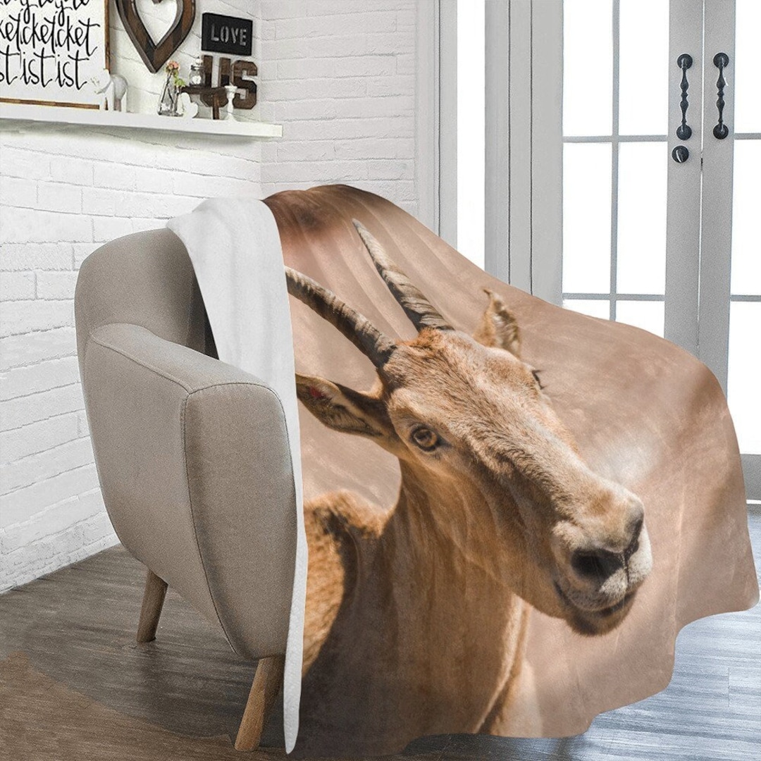 Goat Fleece Blanket Goat Cozy Blanket Goat Adult Blanket Goat Throw