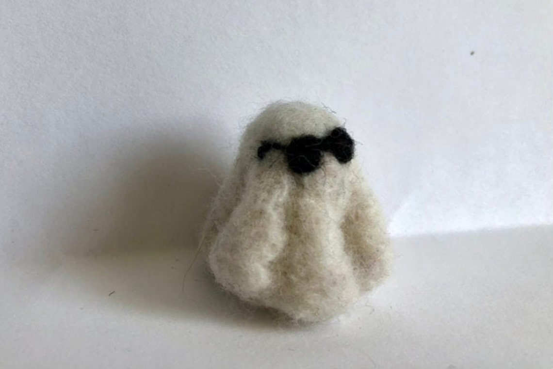 Needle Felted Ghost in Sunglasses Etsy