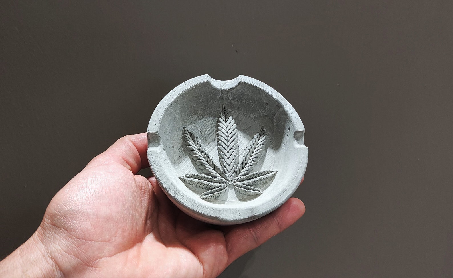 Marijuana Cement Ashtray/ Concrete Ashtray/ Minimalist Etsy