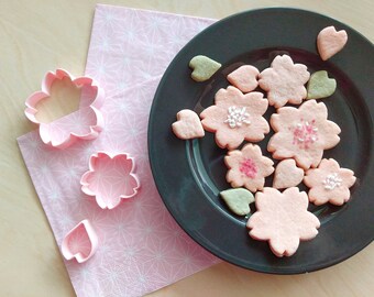 Sakura cookie cutter set 3D printed