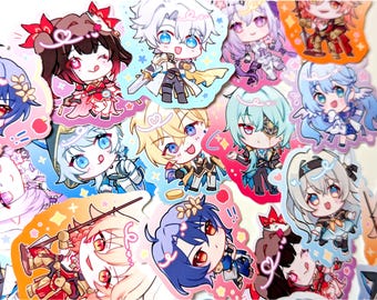Honkai Star Rail Chibi Stickers Penacony & Amphoreus Aventurine Robin Sunday Firefly Dr. Ratio Sparkle Phainon Mydei Castorice Anaxa Cipher