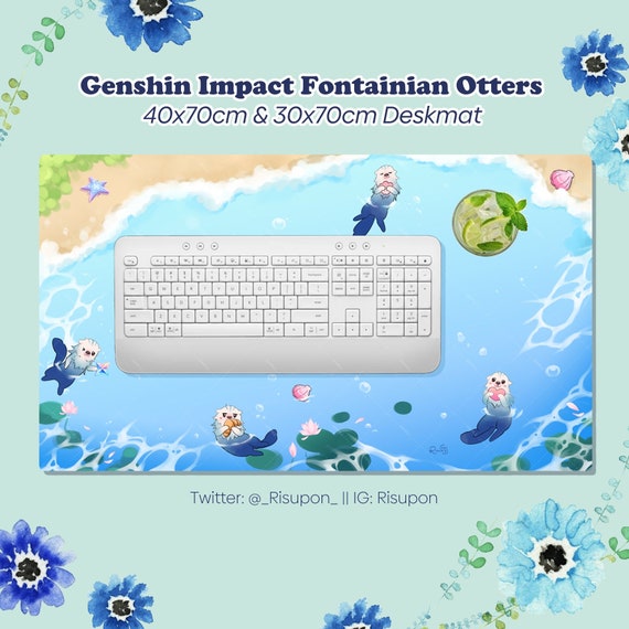 Genshin Impact Leisurely Otter Neuvilette Mousepad Deskmat