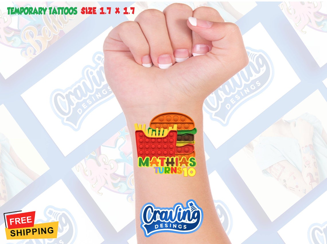 Pop it French Fries and Hamburger Tattoos Hamburger Tattoos image 0