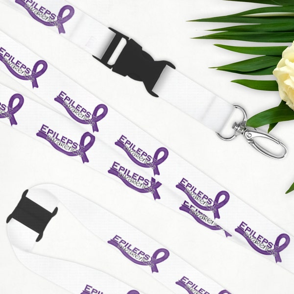 Epilepsy Lanyard wellbeing awareness gift for chronic illness, Holder for Optional id or in case of emergency card