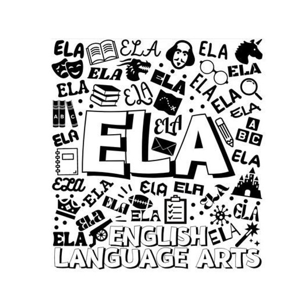 ELA English Language Arts Typography INSTANT DOWNLOAD jpg, svg, png, for use with programs like Cricut Design Space