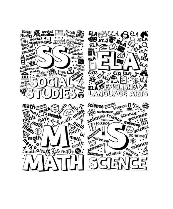 Svg Bundle Math Science Social Studies and ELA Typography Etsy