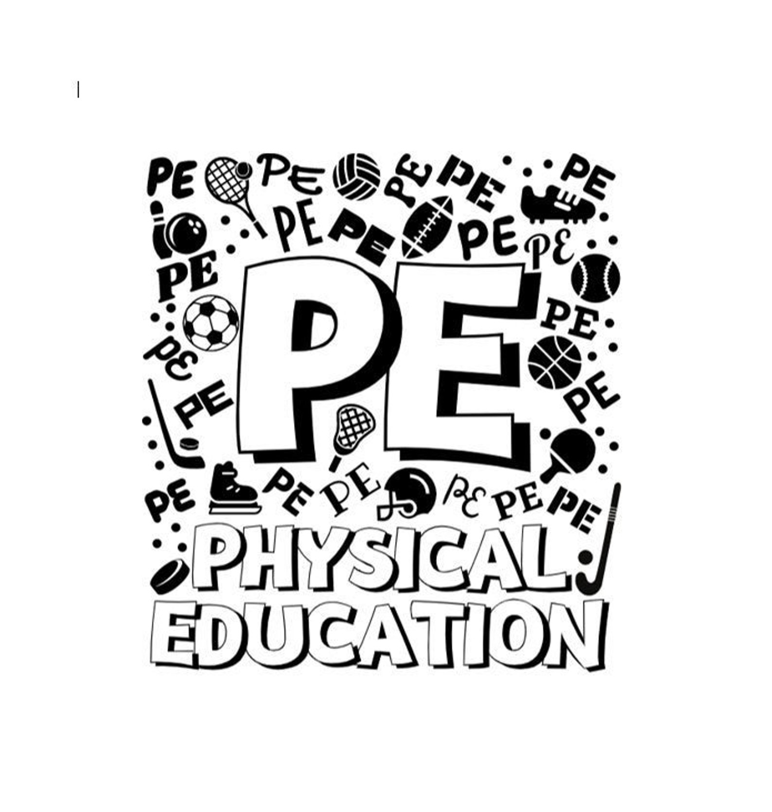 PE Physical Education Typography INSTANT DOWNLOAD jpg svg | Etsy