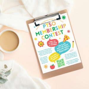 Editable PTA Flyer Template PTA Membership Drive Canva Template for
