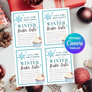 Winter Bake Sale Flyer Template, Winter Bake Sale Flyer for Church Event, PTA Fundraiser Flyer, Christmas PTO Flyer, Holiday Festival Flyer