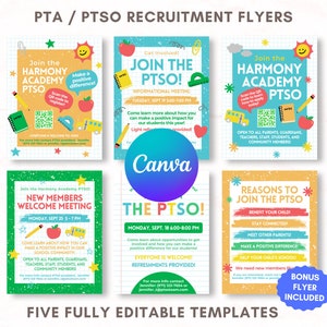 Editable PTA Recruitment Fliers, PTA Membership, Canva Template for PTO New Member Recruitment, Join the Pta, Templates for Pta President