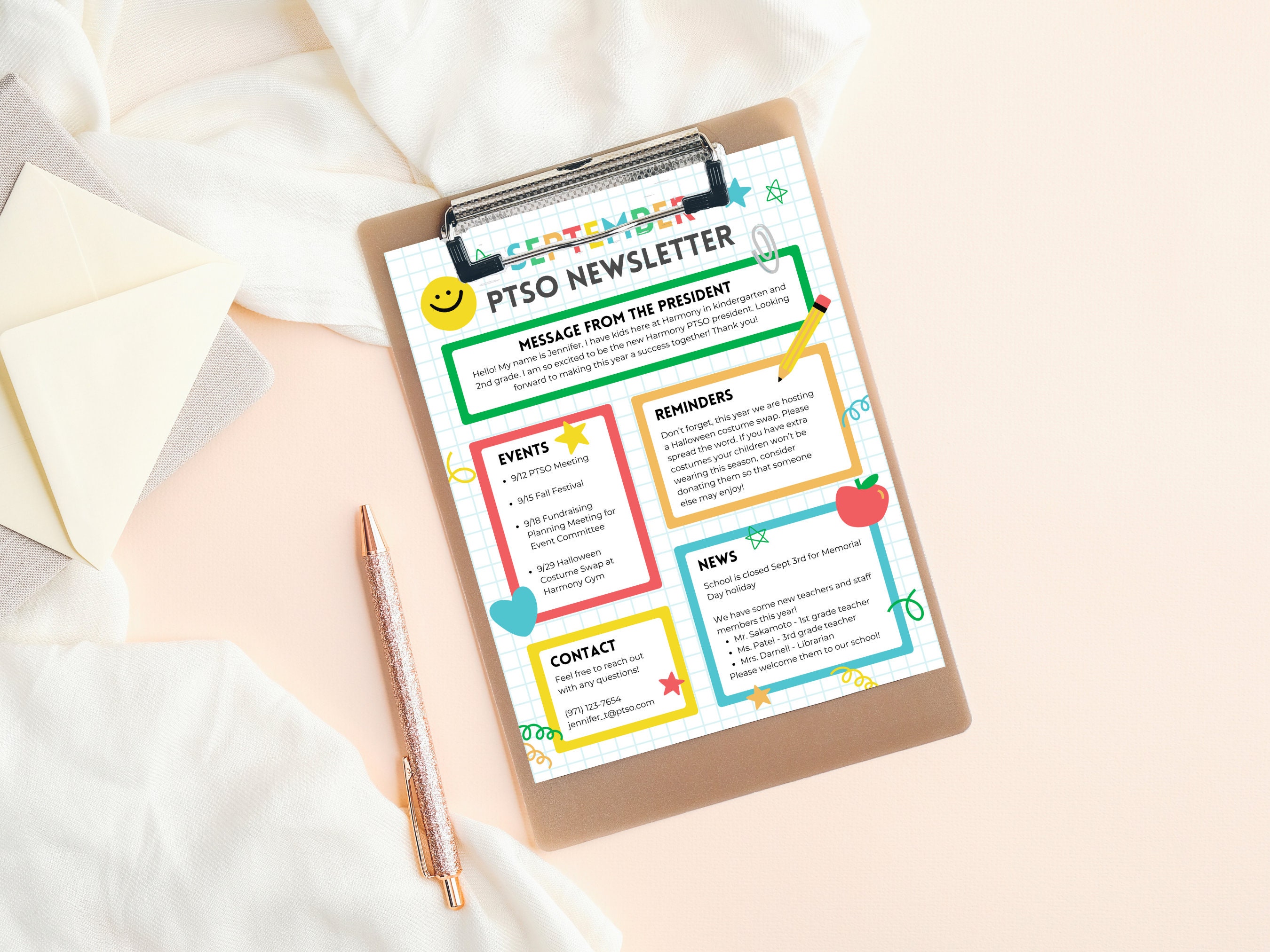 Editable PTA Newsletter Template, PTA Flyer, Canva Template for PTO ...