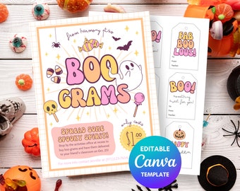 Plantilla editable de Boo Grams de Halloween, recaudación de fondos con Candy Grams (plantilla de Canva)