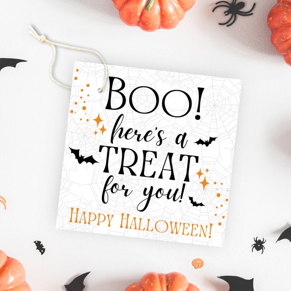 Halloween Treat Tag, Boo! Here's a Treat for You! Halloween Cookie Tag, Teacher Appreciation Goody Bag, Halloween Teacher Gift, Non-Editable