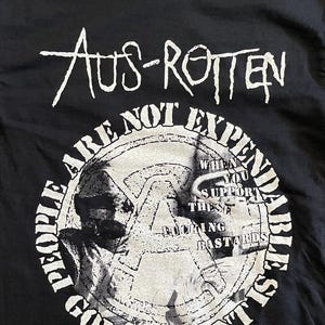 Aus Rotten T-Shirt (Black) Crust Punk Hardcore Nasuea Conflict Detestation Doom Crass