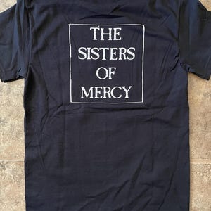 Sisters of Mercy *TWO-SIDED* T-Shirt (White on Black) Goth Post-Punk image 9