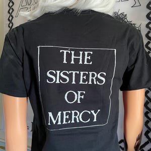 Sisters of Mercy *TWO-SIDED* T-Shirt (White on Black) Goth Post-Punk image 4
