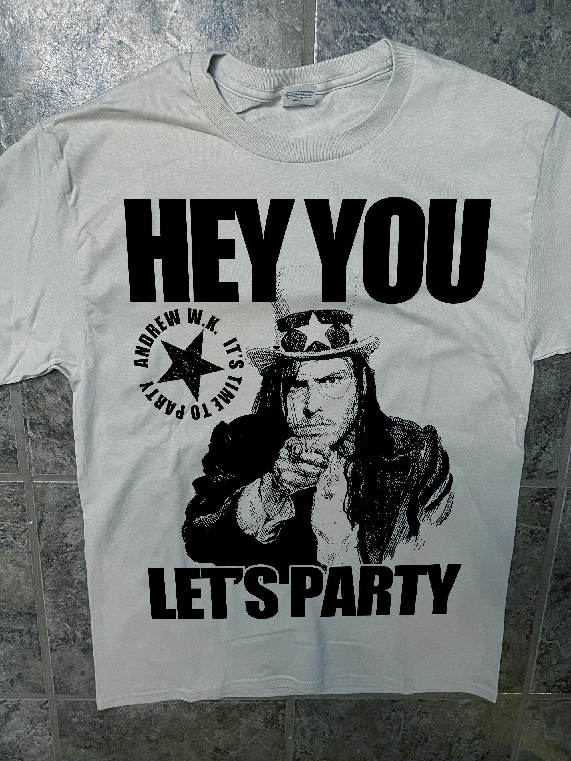 Andrew W.K. T-shirt (ice Grey) Party Rock Roll - Etsy