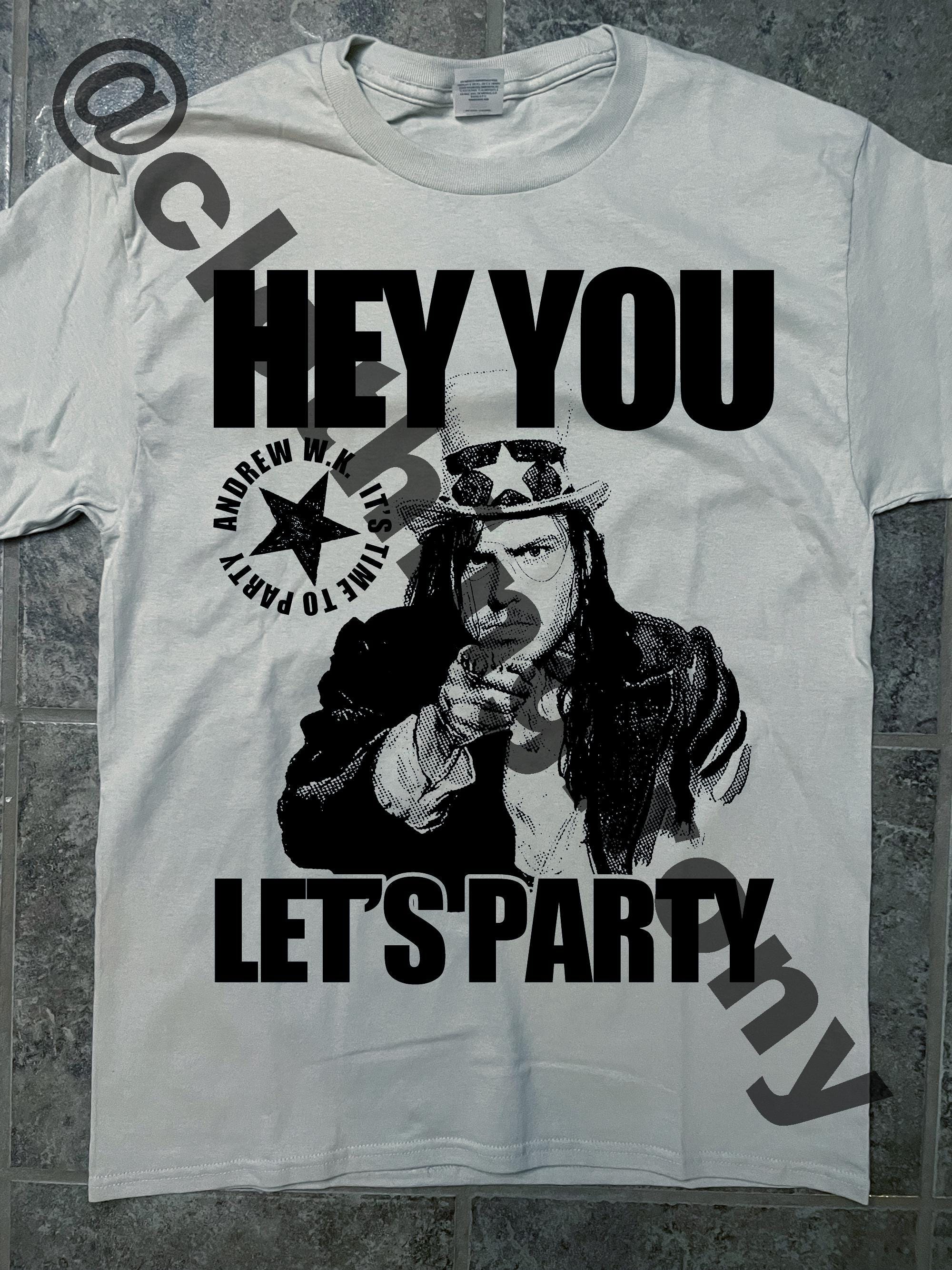 Andrew W.K. T-shirt (ice Grey) Party Rock Roll - Etsy