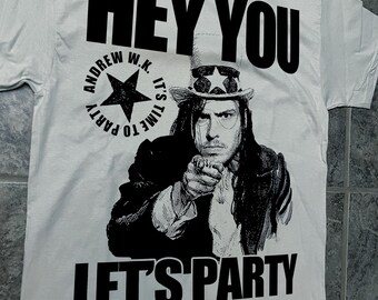 Andrew W.K. T-shirt (ice Grey) Party Rock Roll - Etsy