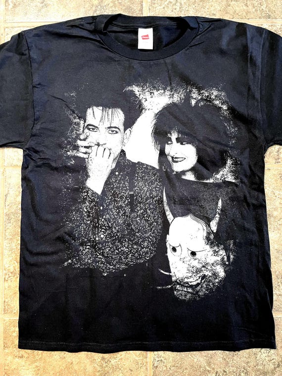 Robert and Siouxsie T-Shirt (Black) Goth Postpunk Deathrock Bauhaus Sisters of Mercy The Cure